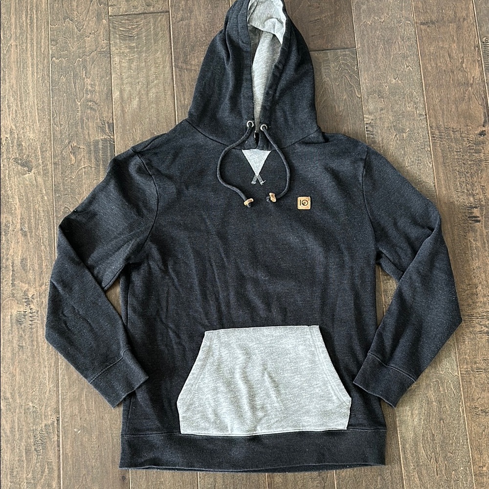 Men's Black and Gray Hoodie Sweater